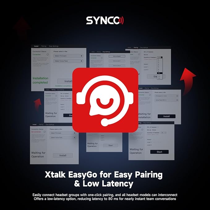 SYNCO XTalk Pro5 XPro X5 2.4GHz Wireless Headset Communication System Random