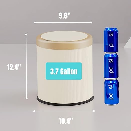 URALFA 3.7 Gallon Motion Sensor Bathroom Trash Can