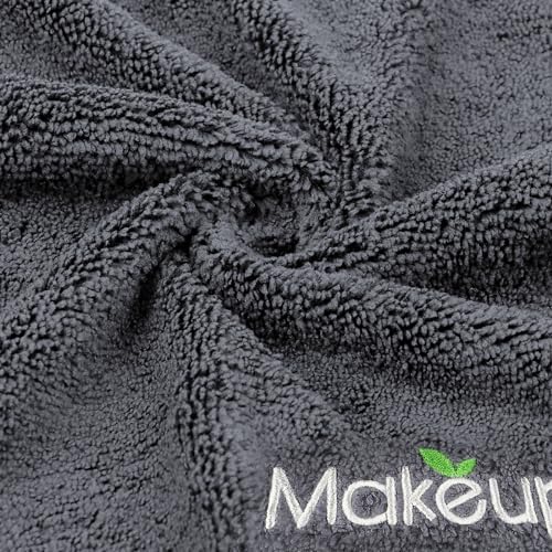 Orighty Microfiber Makeup Remover Cloths, 13 x 13 Inch, 6 Pack Grey