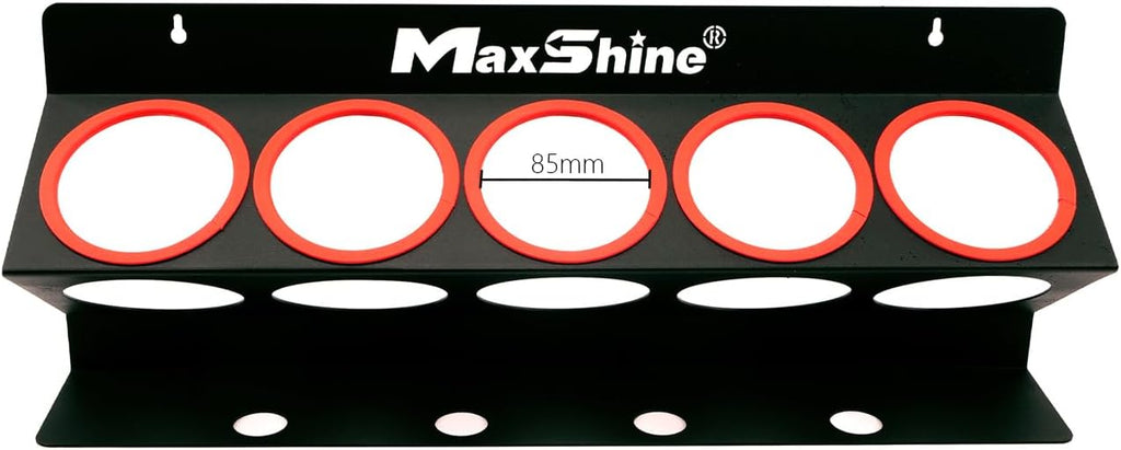 Maxshine Universal Detailing Spray Bottle Holder, Set of 6 | Wall-Mounted Organizer Holds 5 Spray Bottles (16oz/32oz) with 4 Small Holes | Lightweight Rack for Garage Storage & Mobile Detailing