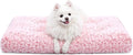 KSIIA Washable Dog Bed Deluxe Plush Dog Crate Beds Comfy Kennel Pad Anti-Slip Pet Sleeping Mat for Large, Jumbo, Medium, Small Dogs Breeds, 29" x 21", Pink