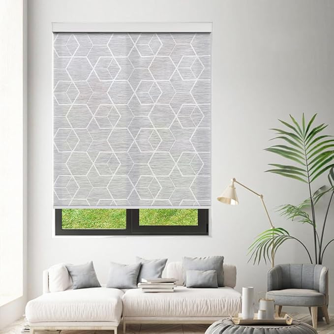 Tipiace Motorized Blinds with Remote Window Roller Shade Wireless Rechargeable
