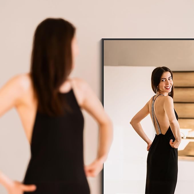 Black Bathroom Mirror for Wall, 30x50 Inch Rectangle Mirrors
