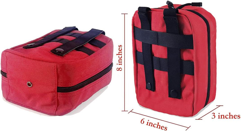 Carlebben EMT Pouch MOLLE Ifak Pouch Tactical MOLLE Medical First Aid Kit Utility Pouch (with Medical Supplies Red)