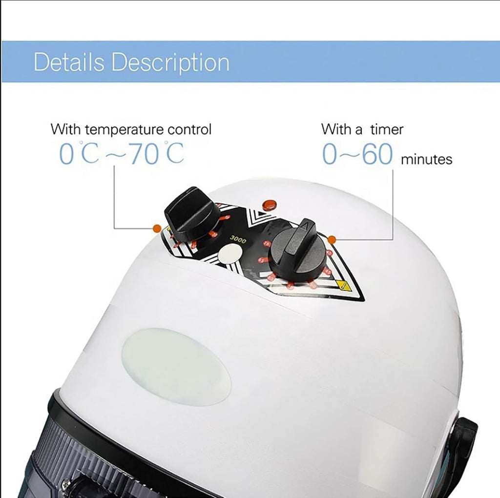 Hooded Hair Bonnet Dryer,Standing Hair Dryer with Height Adjustable 360° Rotation Swivel Caster Rolling Base Versatile Styling for Home And Salon