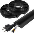 20 FT Floor Cord Cover, Cord Covers for Wires on Floor, Cord Protector, Floor Cable Cover, Hide Extension Cord Covers for Floor, Cable Cavity: 0.47" (W) x 0.29" (H), Black