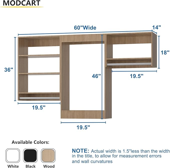 Modular Closet System, Wood Tower Storage