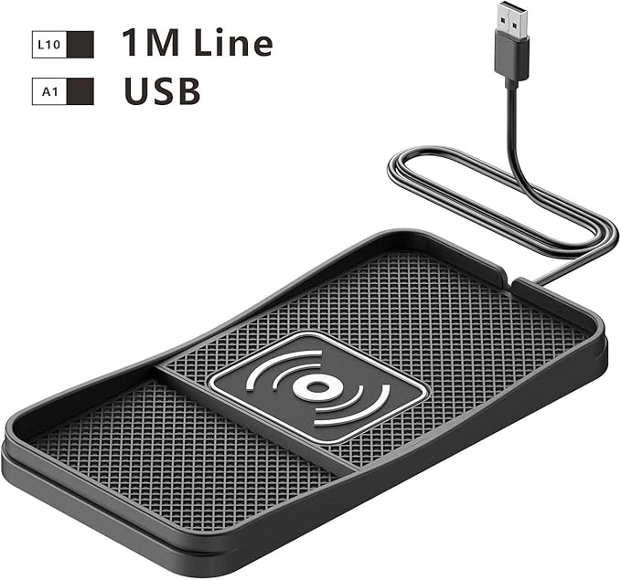 Car Wireless Charger Pad for Chevrolet HHR 2006-2011, Fast Car Wireless Charging Pad for Car Center Console, Non Slip Charging Mat,1M-USB