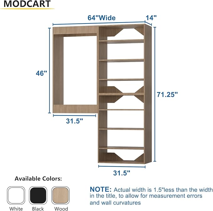 Modular Closet Tower Organizer, Wooden Wardrobe Organizer Kit