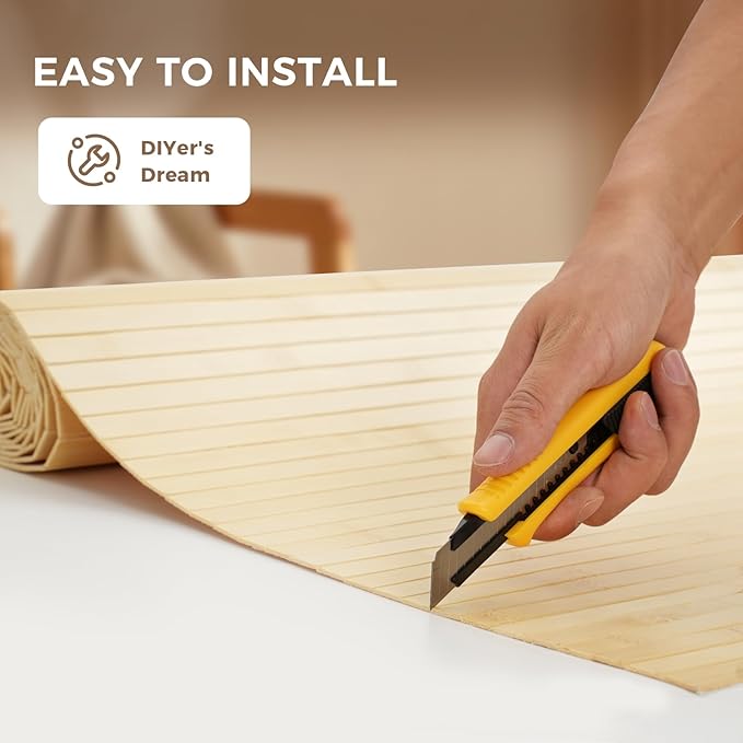 OUZUGIE 2 Pack 96x48 Inch Natural Bamboo Wall Panel – Raw Pole Wrap Paneling