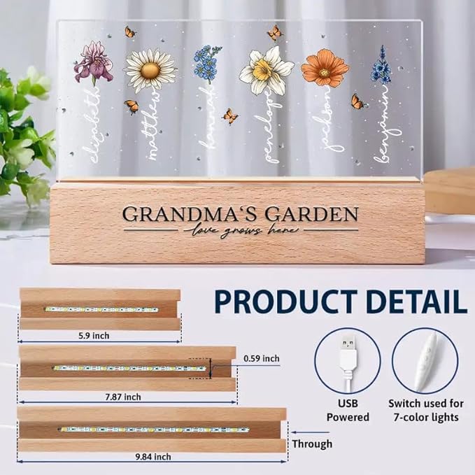 Peties.com Personalized Rectangle LED Light