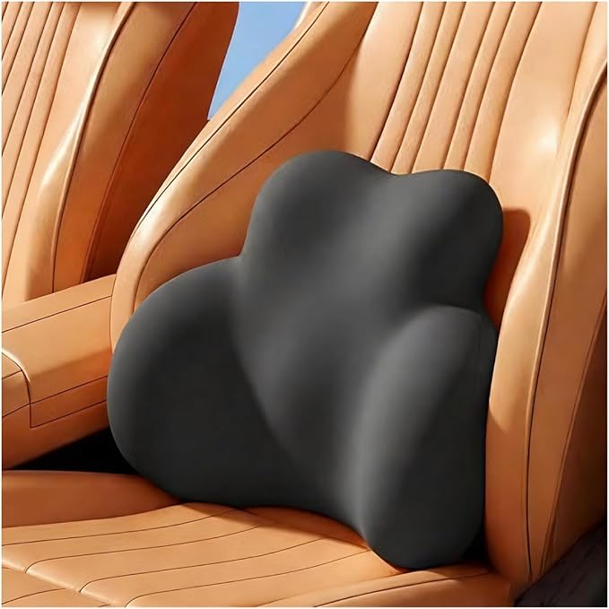 Car Lumbar Support Pillow for Audi S8 3rd Generation 2012 2013 2014 2015 2016 2017 2018 Memory Foam Back Support Cushion Breathable Car Seat Lumbar Pad Accessories,Dark Gray