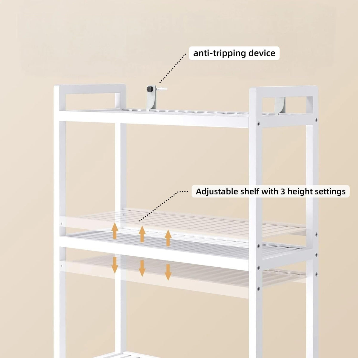 Gizoon 3 Tier Over The Toilet Storage Cabinet, Bamboo Bathroom Over Toilet Storage with Adjustable Shelves，Space-Saving Freestanding Shelves, 10.24"D x 24.8"W x 66.93"H, for Bathroom, Laundry Rooms