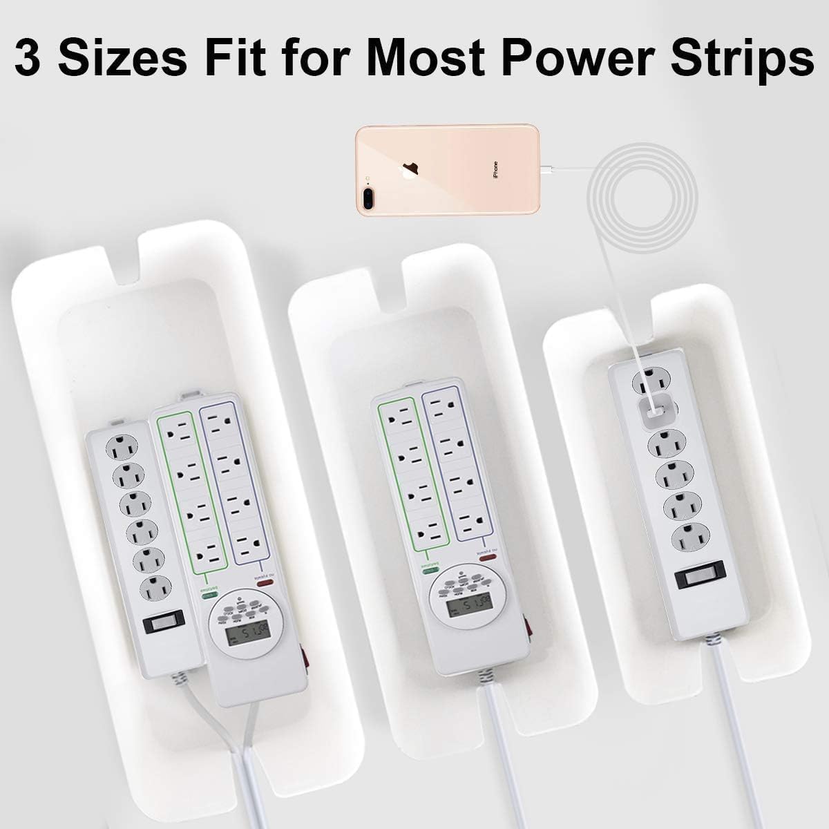 Cable Management Box DUNCHATY 3 Pack Cable Box Organizer with Large Medium Small Cord Hider Box Safe ABS Material for Cover and Hide TV Wires,Computer,Router,USB Hub and Under Desk Power Strip&Cords