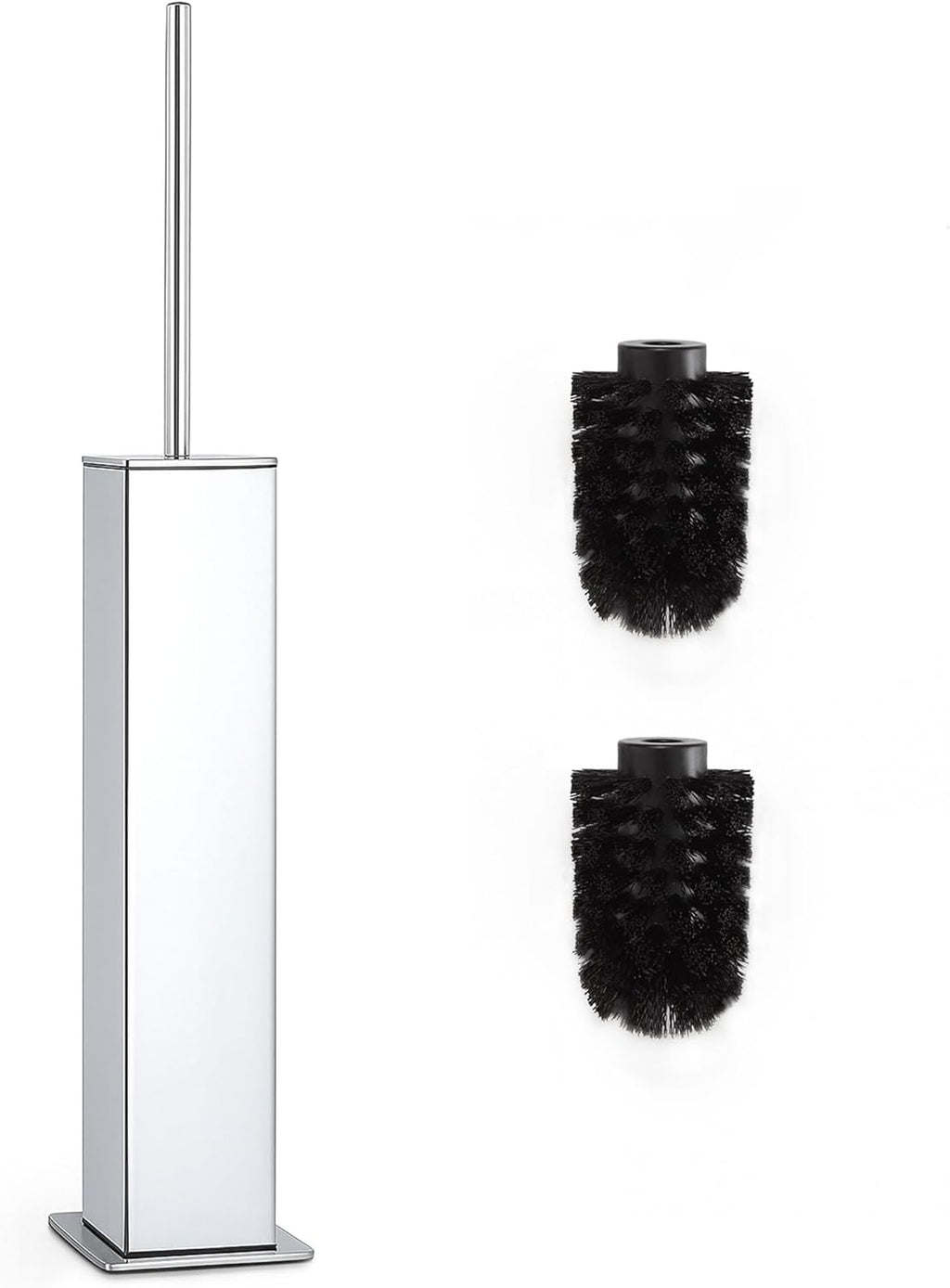 Chrome Toilet Brush and Holder,Toilet Bowl Brush with Extra Long Handle