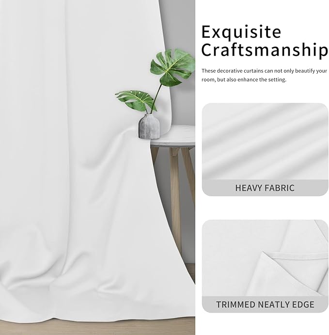 Easy-Going Blackout Curtains for Bedroom, Solid Thermal Insulated Grommet and