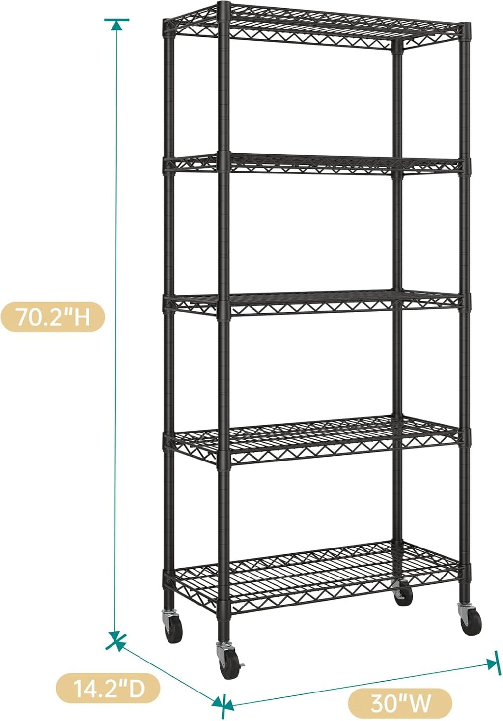 SINGAYE Garage Heavy Duty Shelving Unit Kitchen Pantry Close Home Organizers and Storage Bathroom Shelf Laundry Room Organization Industrial Book Metal Wire Adjustable Shelves
