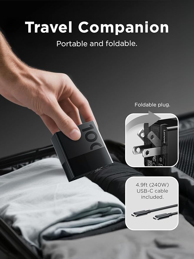 Lenovo 100W USB C Charger, 4-Port Multi-Device Fast Charging,