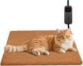 Pet Heating Pad for Cats & Dogs Indoor Outdoor, Warming Cat Heating Pad with Chew Resistant Cord, Adjustable Temperature & Time, Heated Cat Bed Mat Waterproof for Cats Small Dogs, 17.7'' × 17.7''