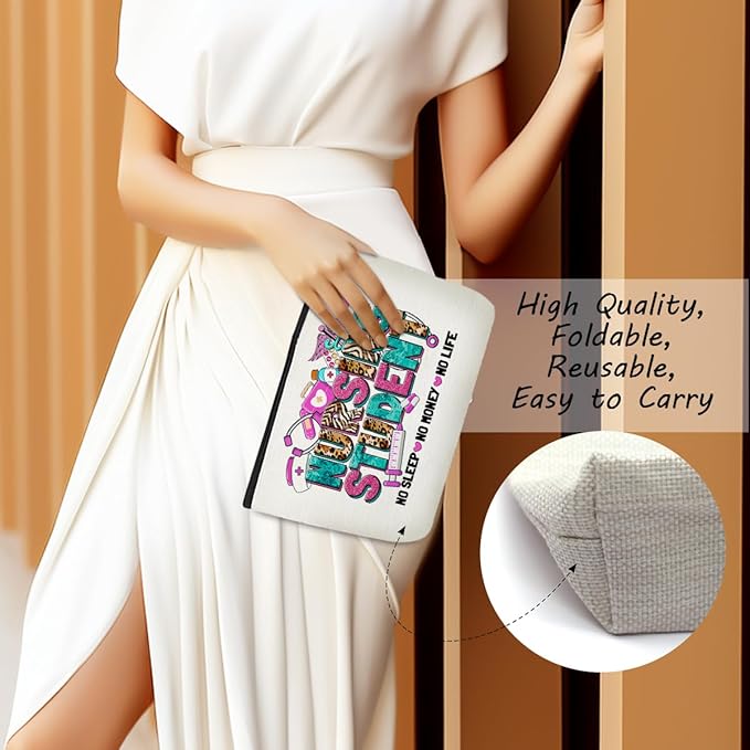 Inspirational Nurse Gifts RN Nurse Student Nurse Makeup Bag Cosmetic Bag Nurse Accessories for Work Nurse Bag for Women Nurse Nursing Graduation Gifts Birthday Christmas Nurse Week Appreciation Gift