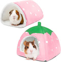 Guinea Pig Hideout with Tunnel, Washable Fleece House Bed | Chinchilla Hideaway, Enrichment Toys, and Cage Accessories for Ferret Hedgehog Small Animal