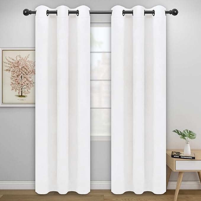 Easy-Going Blackout Curtains for Bedroom, Solid Thermal Insulated Grommet and