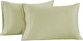 LANE LINEN Queen White Pillow Cases Set of 2, 100% Egyptian Cotton Cases, Sateen, White- Perfect for Home, Hotels & Hospital Use, Standard Size - Seafoam