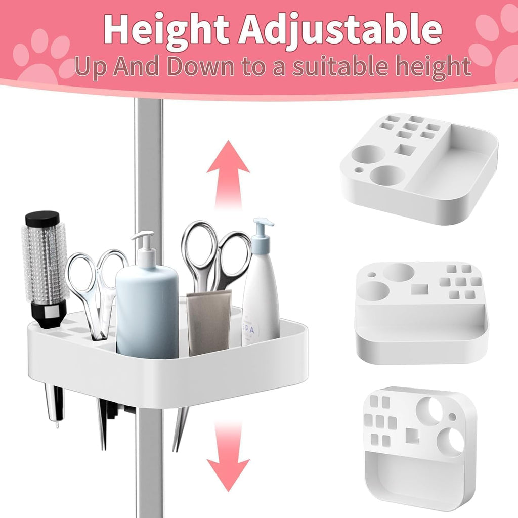 47'' Dog Grooming Table for Large Dogs, Foldable Grooming Table for Dogs at Home with Adjustable Arm & Clamp, Non-Slip Waterproof Top, Mesh Tray & Tool Holder, Stainless Steel Legs, 330LBS Capacity