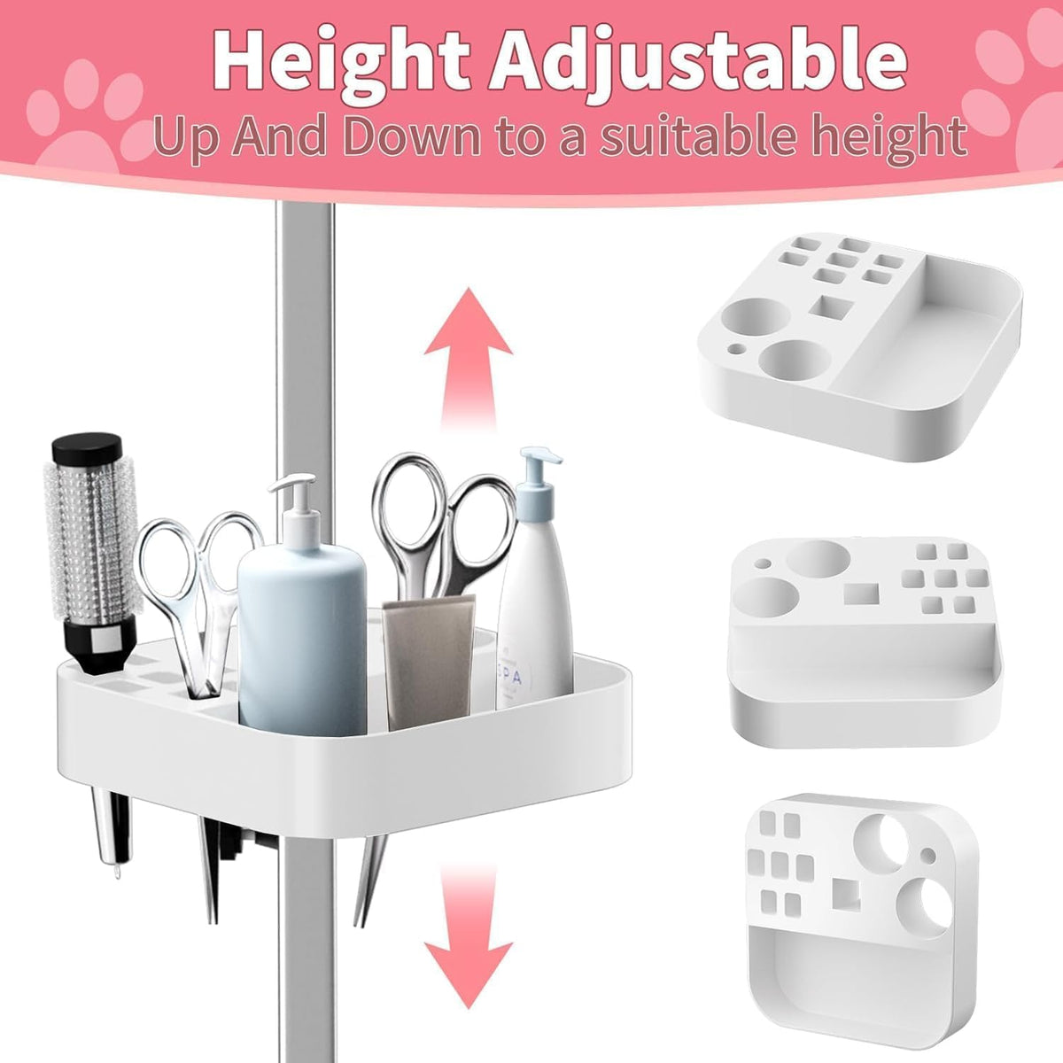 47'' Dog Grooming Table for Large Dogs, Foldable Grooming Table for Dogs at Home with Adjustable Arm & Clamp, Non-Slip Waterproof Top, Mesh Tray & Tool Holder, Stainless Steel Legs, 330LBS Capacity
