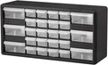 Akro-Mils 26-Drawer Plastic Drawer Storage Cabinet for Garage Organization, Bead Organizer, Building Bricks Storage, Teacher Toolbox, Makeup Organizer, 20" W x 6" D x 10" H, 10726 Black