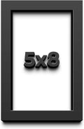5x8 in Shadow Box Frame Black | 1 Inch Deep Solid Wood Shadowbox Display Frame