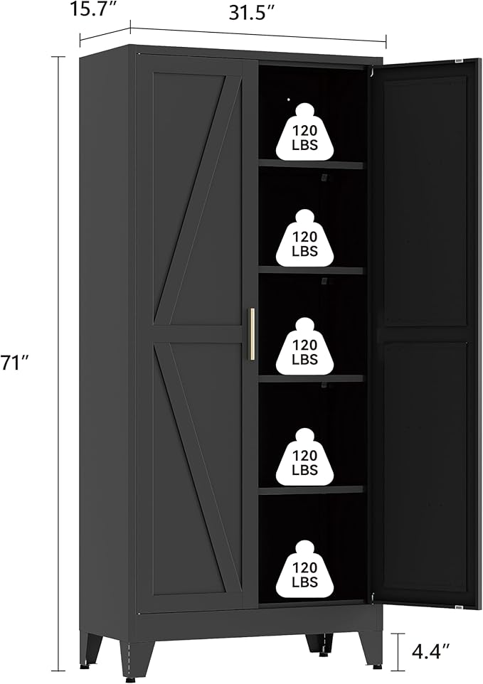 71" Tall Pantry Cabinet, Kitchen Pantry Storage Cabinets