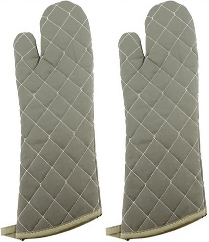 24 Inch Extra Long Oven Mitts Heat Resistant Cotton Lining Oven Thick Gloves Kitchen Food Service Mittens for Pot Holders Cooking Baking BBQ (24 Inch Green -1pair)