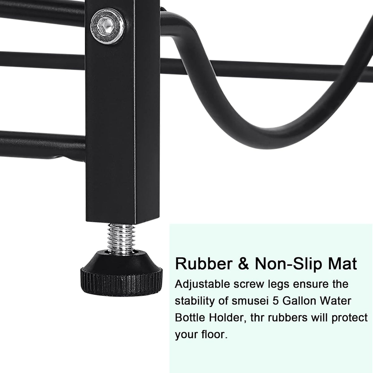 smusei 5 Gallon Water Bottle Holder 3 Tier Water Cooler Jug Rack Shelf Organizer Detachable Heavy Duty Kitchen Water Bottle Storage Rack for Home, Office, Black