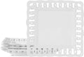 Square Appetizer Plate, Set of 4, 8 inch Ceramic White Dinner Plates with Lace Rim, Small for Cake Snacks Dessert Steak Bread Butter Canape Luncheon Side Dish at Home Hotel and Restaruant, Stackable