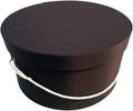Sarah's Hat Boxes Classic Brown Hat Box – 14.75" x 7.5" (Dia. x Ht.) Handmade in USA – Odorless Non-Toxic Adhesive, Cording Handle – Premium Storage for Hats & Accessories