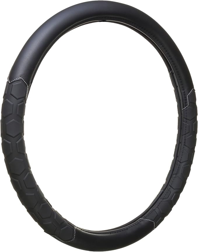 Truck Tuff Heavy-Duty Steering Wheel Cover, Durable Cover for Truck Steering Wheels — Black