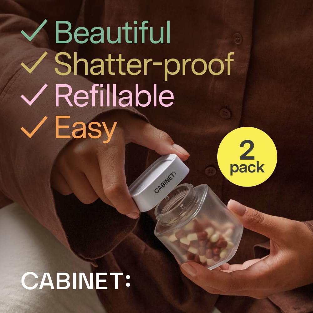 Cabinet: 2 Empty Large Bottles (White RX Caps)