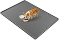 47" x 35" Silicone Dog Food Mat, Waterproof Pet Feeding Mat with Raised Edge, Extra Large Dog Bowl Mat Non-Slip Water Bowl Placemats for Dogs, Protects Floors, Easy to Clean (Dark Gray)