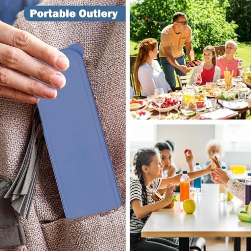 8 Sets Portable Cutlery Set,Reusable Travel Utensils with Case