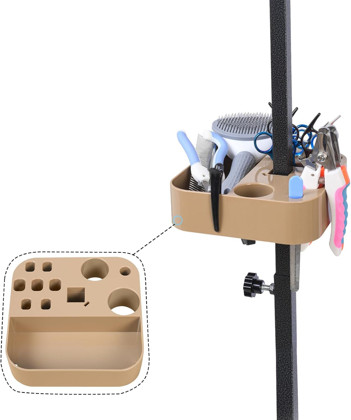 Pet Grooming Tool Organizer - Can Be Mounted On The Pet Grooming Table to Save Space Can Store Scissors, Brushes and Other Tools
