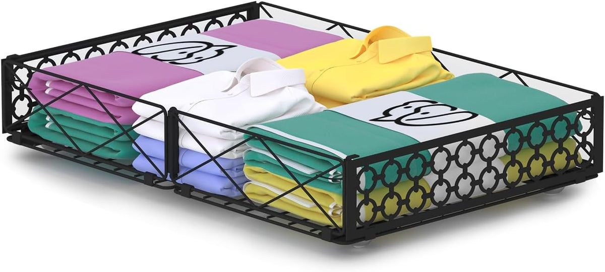NADAMOO Under Bed Storage with Wheels, 1 Pack Rolling Under Bed Storage Containers, Foldable Metal Under the Bed Organizer Bins for Bedroom Clothes Shoes Blankets