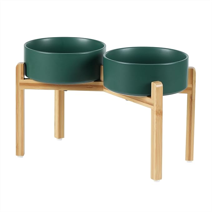 Ceramic Raised Double Bowls Set