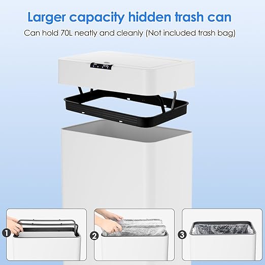 AthLike Sensor Trash Can, Touchless Motion Sensor Trash Bin, Smart Automatic