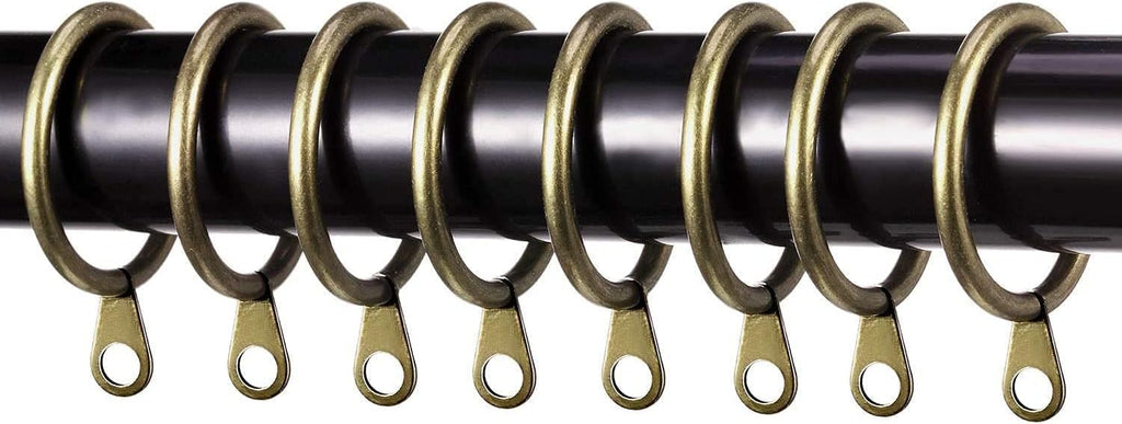 Metal Curtain Hooks Rings 40mm Internal Diameter Eyelets for Curtain Poles Drapery Pole Hooks Antique Brass Pack of 24