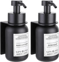 2-Pack Shower Soap Dispenser Set with Pump and Wall Mount, 8.5 Oz Soap and Lotion Dispenser Set with Waterproof Labels,Black