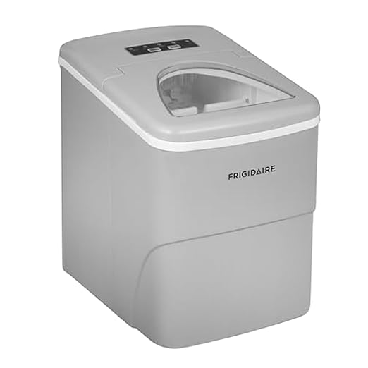 Frigidaire EFIC108-Silver Compact Ice Maker, Counter-top Portable, 26 lb per Day