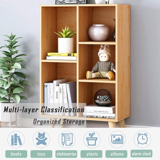 IOTXY Wooden Open Shelf Bookcase