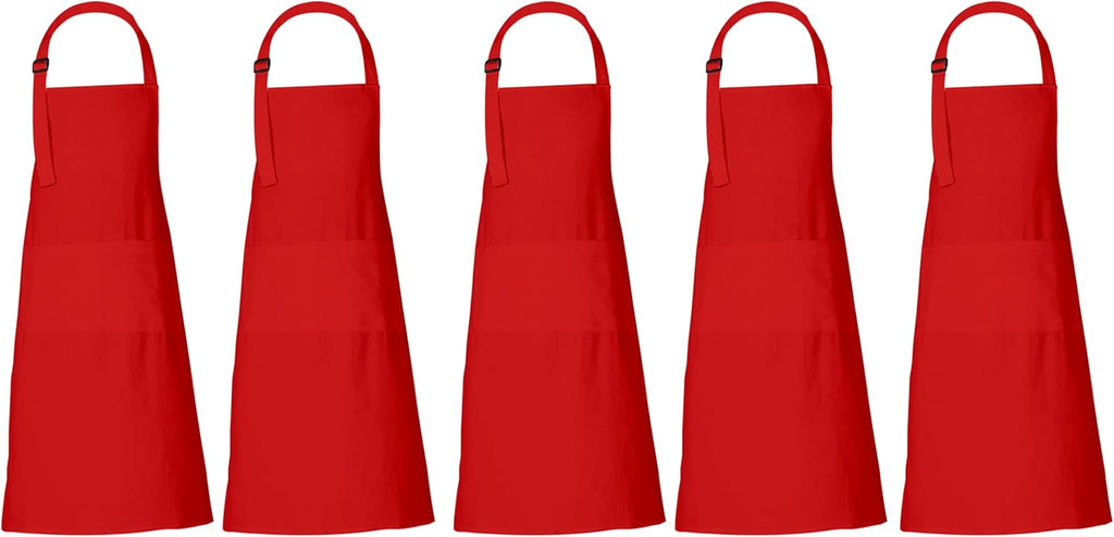 RAJRANG 100% Cotton Cooking Apron with 3 Pockets Kitchen Chef BBQ Adjustable Bib Aprons for Women Men
