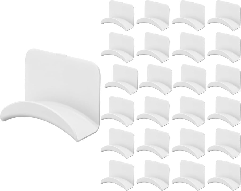 Headphone Wall Hangers Adhesive Gaming Headset Holder Hooks for Wall Mount Strong Universal Stand Hooks for Most Headphone Controller, Hat, Baseball Caps, Door, Closet(White,12 Pcs)